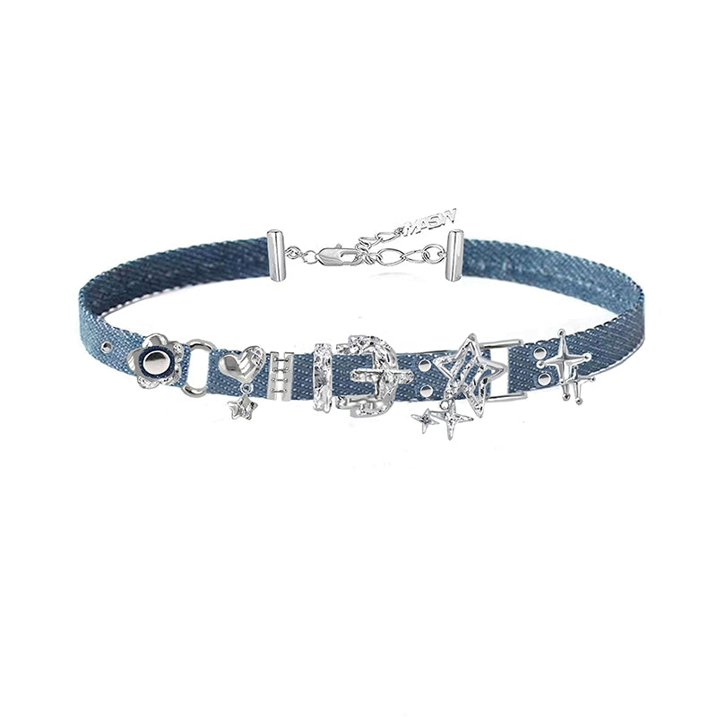 Y2K Cool Denim Choker