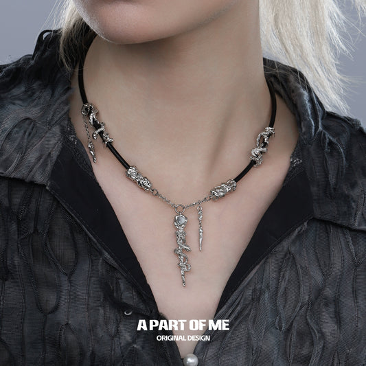 Leather Wrapped Snake Necklace