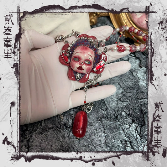 Necklaces-Ersan Tongsheng Original Heavy Industry Niche vintage punk style metal handmade exquisite necklace