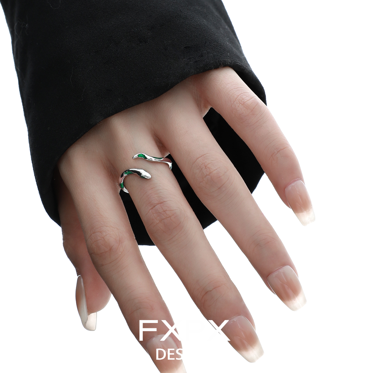 Court Girl Green Snake Ring