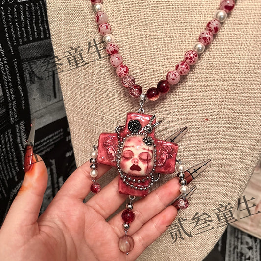 Necklaces-Ersan Tongsheng Original Handmade Necklace Spice Girl Sweet Cool Futuristic Sense Niche Premium Light Luxury Heavy Industry Tide Choker