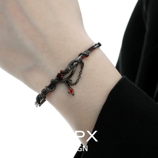 Gothic Dark Rose Snake Bracelet