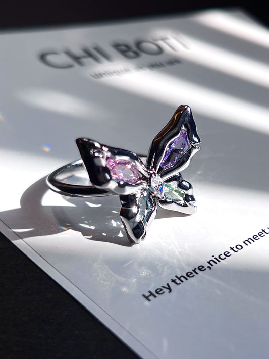 "Unicorn Butterfly" Zircon Ring