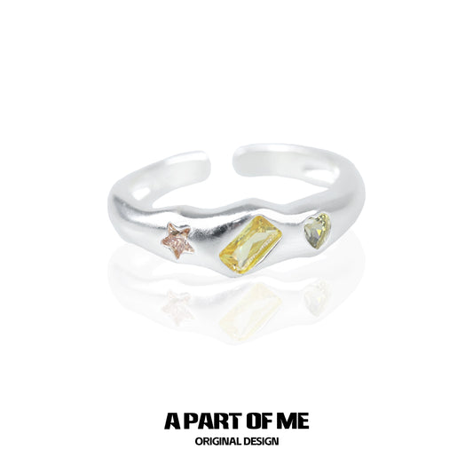 Rainbow Star Zircon Ring