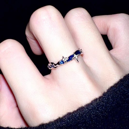 "Blue Galaxy" Starburst Ring