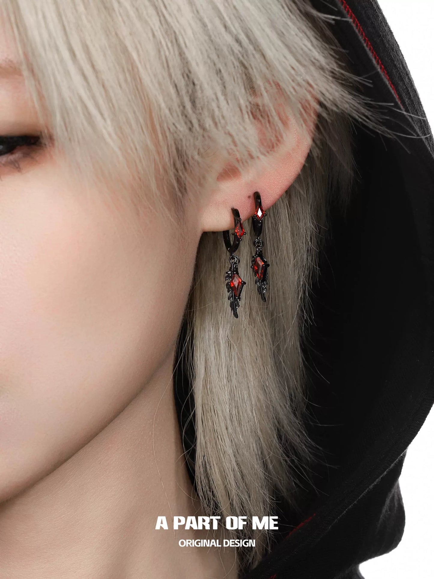 Y2K Feather Zircon Earrings