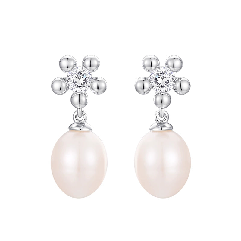 Island Flower Pearl Earrings