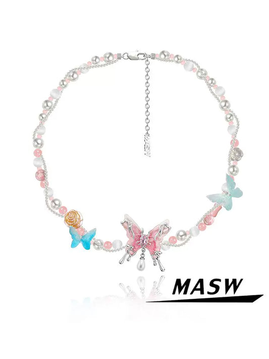 Butterfly Beaded Clavicle Chain