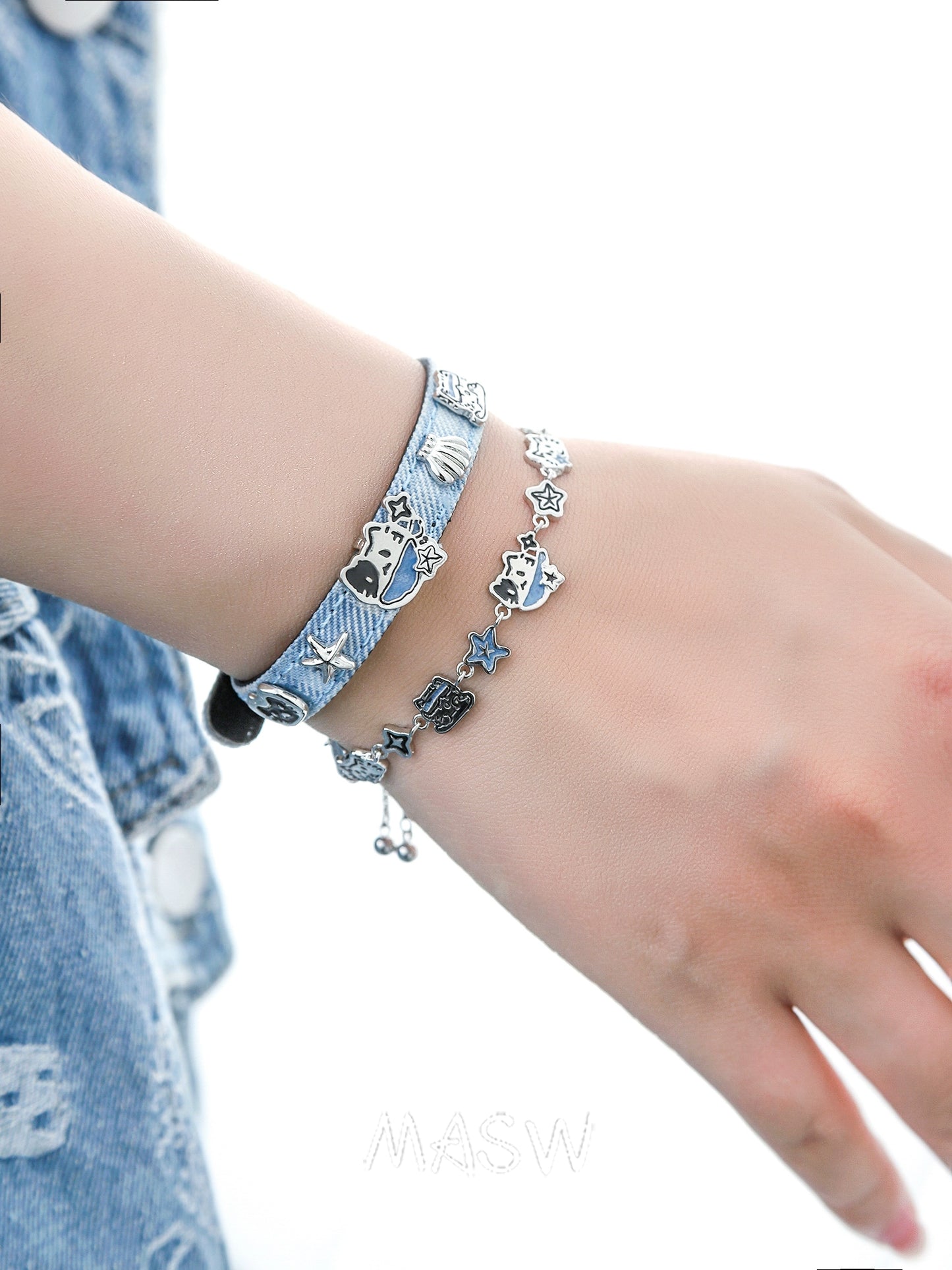 Denim Blue Cat Bracelet