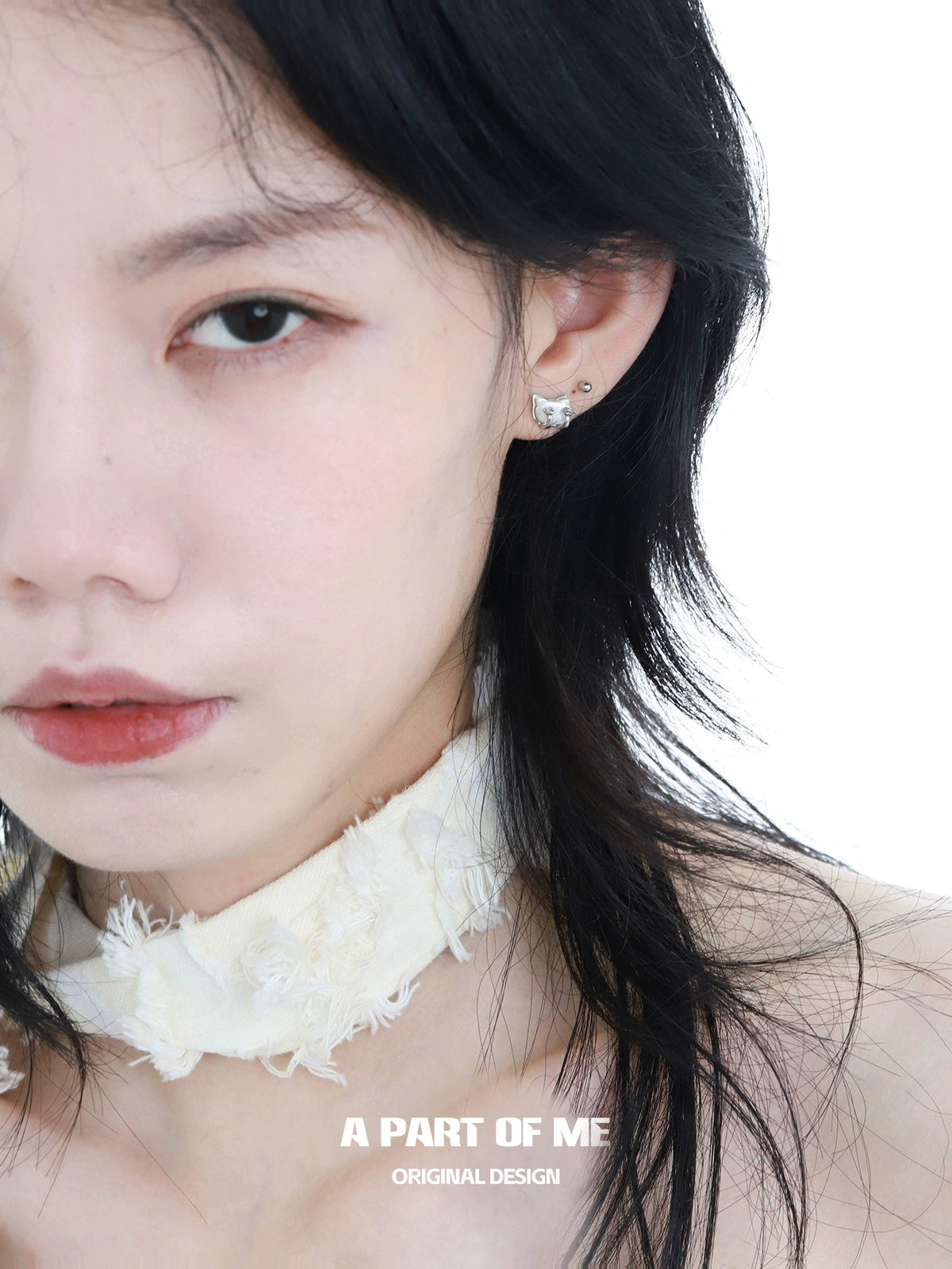 Lively Cat Ear Silver Earrings
