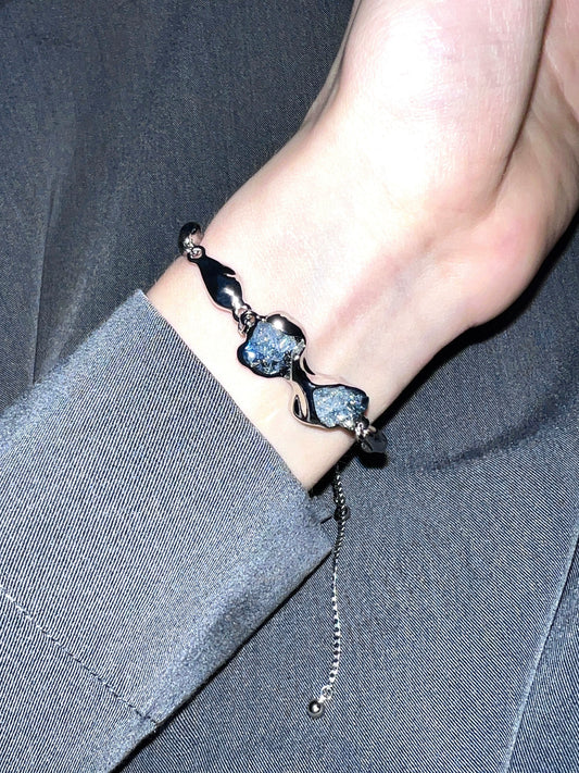 "Lava Stone" Haze Blue Bracelet