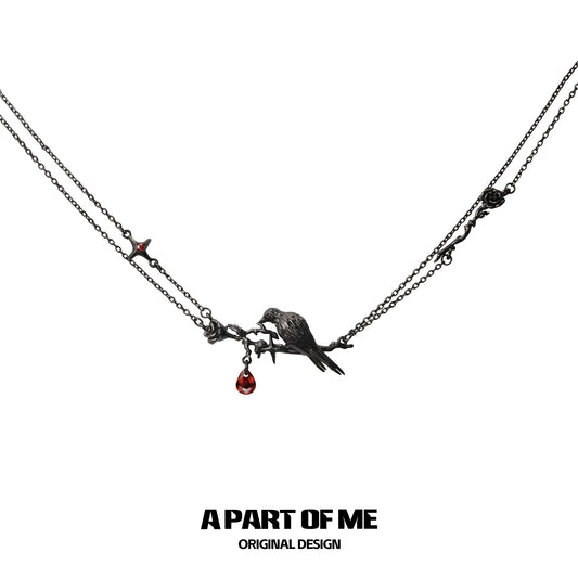 Y2K Raven Rose Necklace