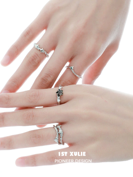 Eternal Starshine Silver Couple Ring