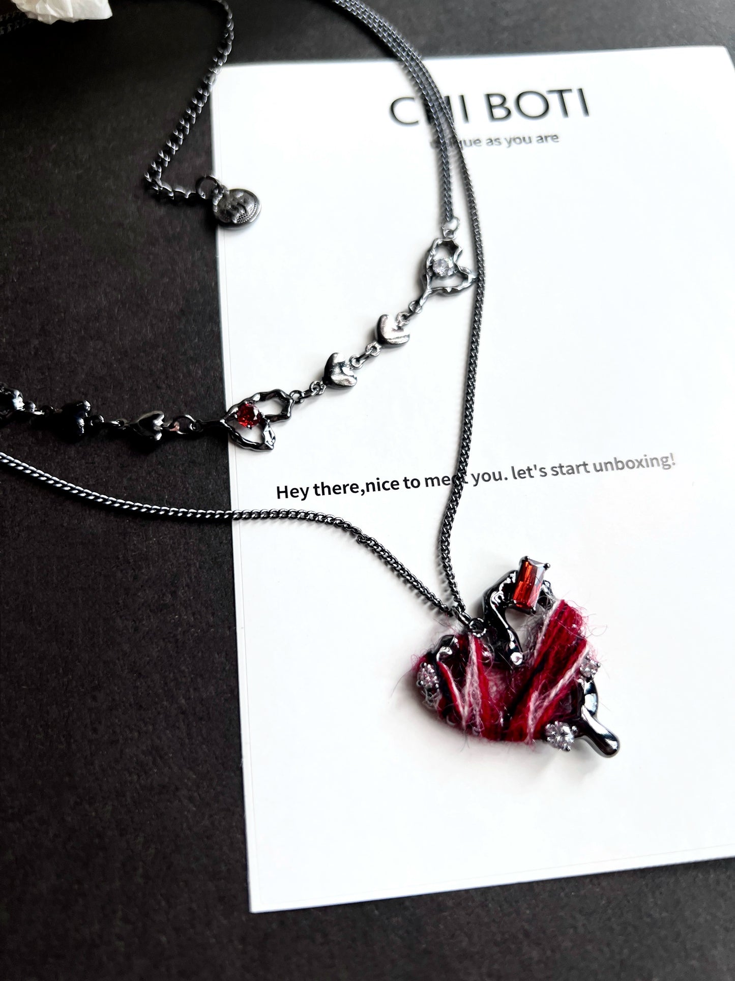 "Imprisoned Heart" Double-layer Necklace