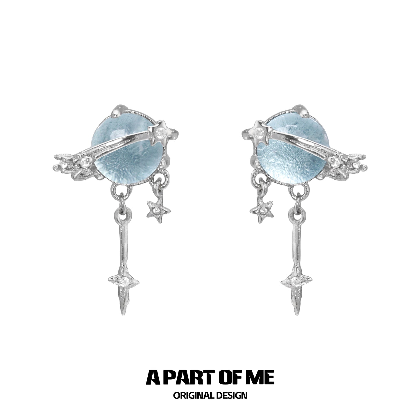 Wisdom Blue Crystal Ear Cuffs