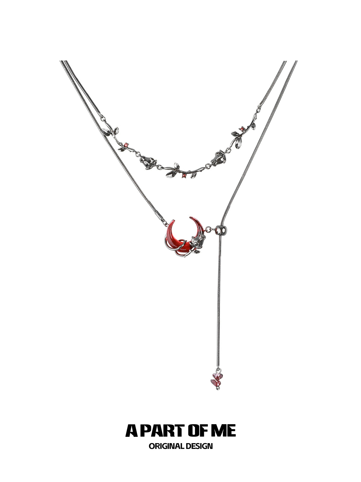 Blood Moon Rose Necklace