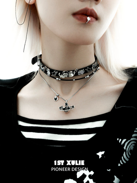 Owl's Watch Leather Necklace