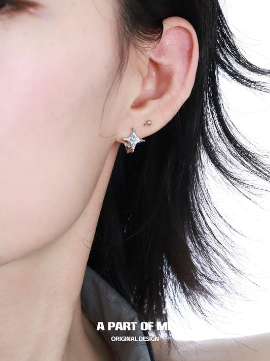 Rainbow Zircon Star Stud Earrings