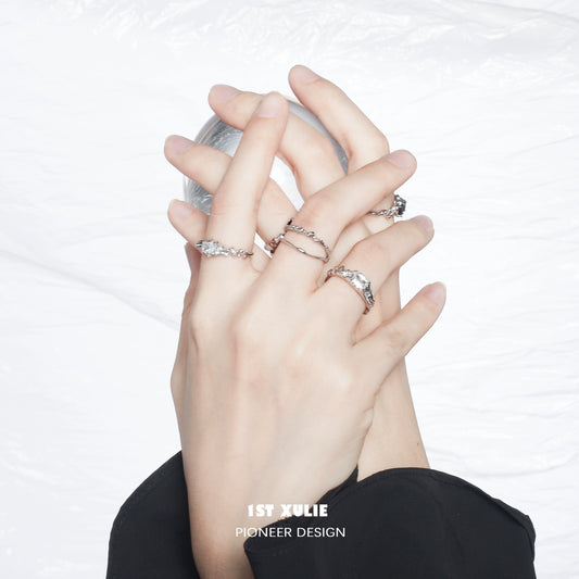 Rebel Crown Silver Couple Ring