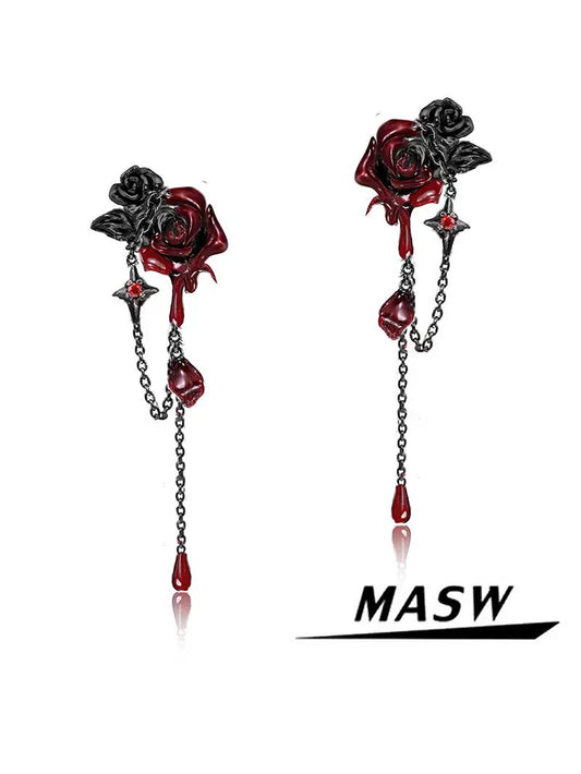 Thorns Rose Tassel Earrings