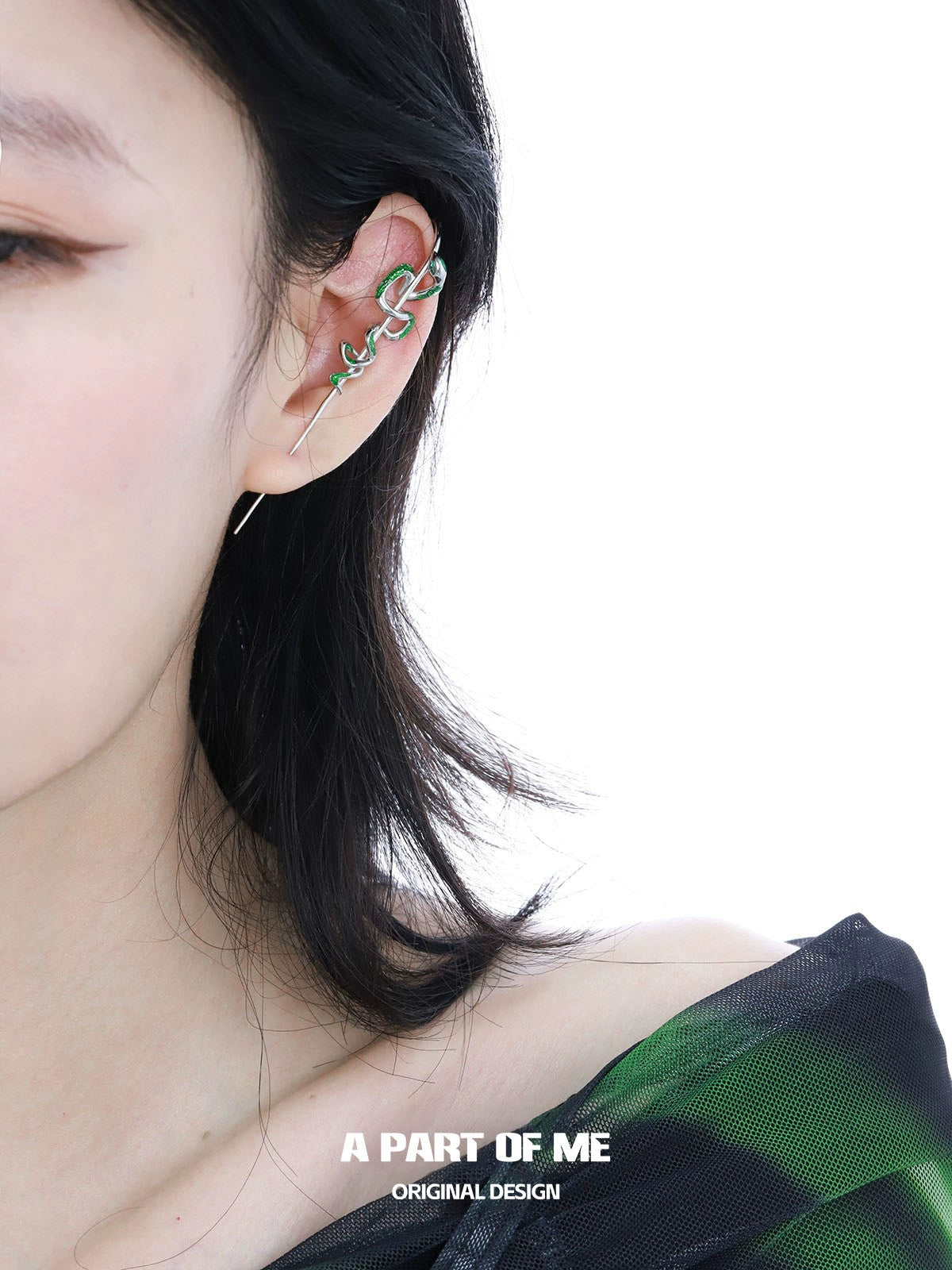 Slytherin Green Snake Piercing Earrings