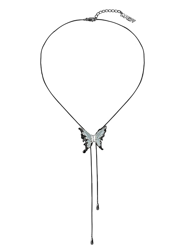 Ink-Style Butterfly Necklace