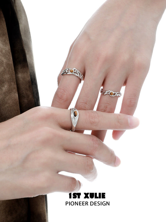 Elaborate Tiger's Eye Silver Ring