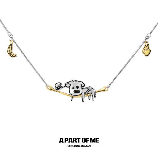 Sleepy Puppy Bone Necklace