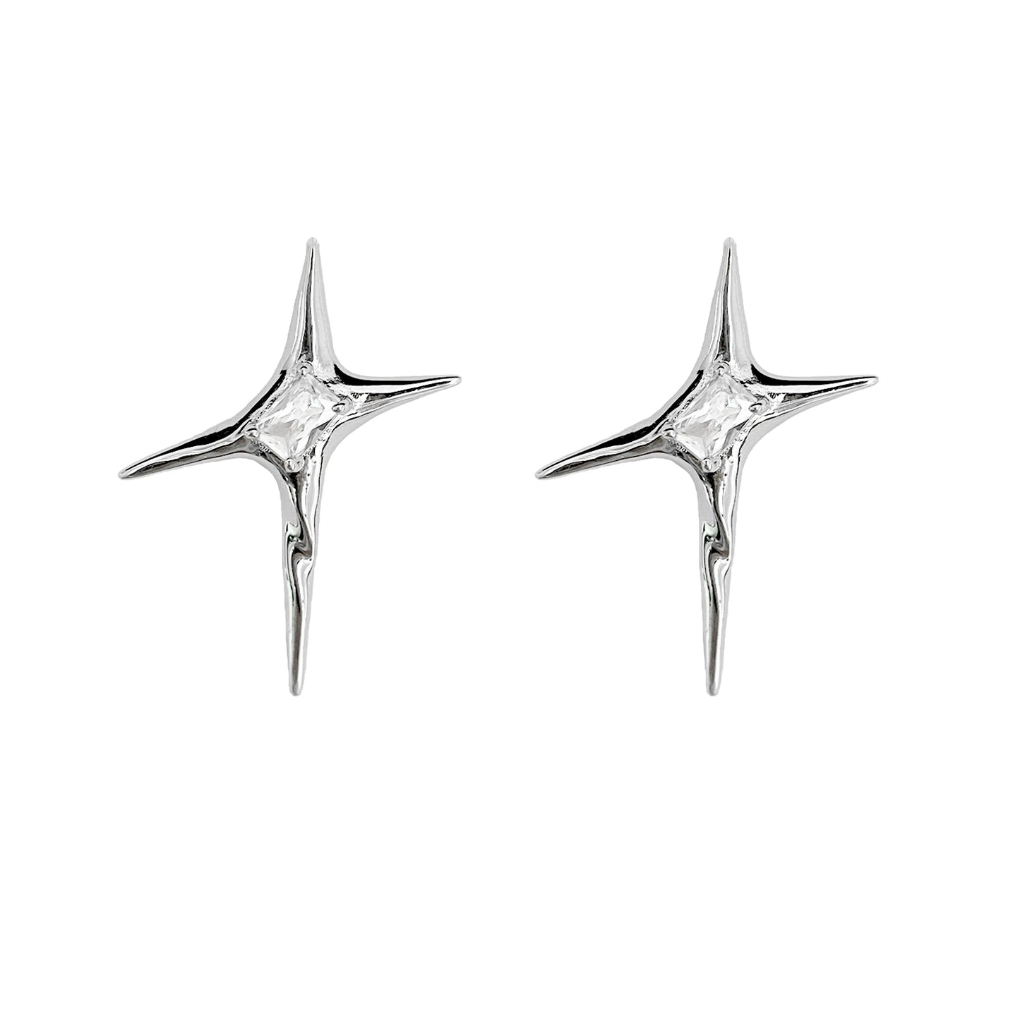 Metallic Quadrangle Punk Earrings
