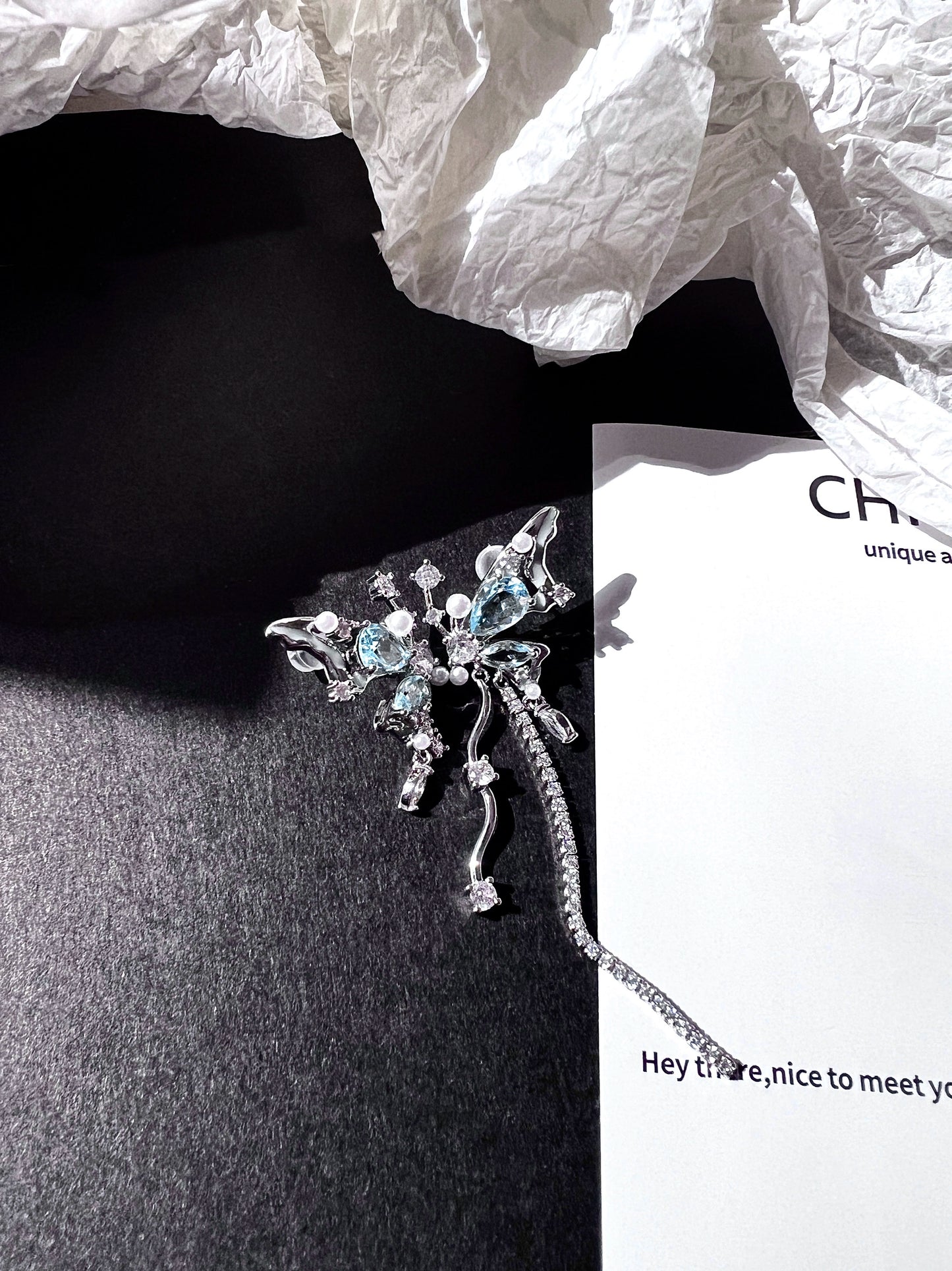 "Butterfly Poetry" Zircon Necklace