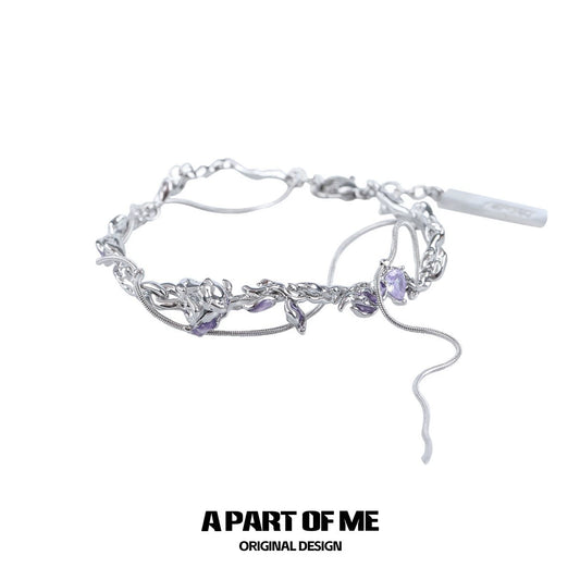 Enchanted Purple Rose Bracelet