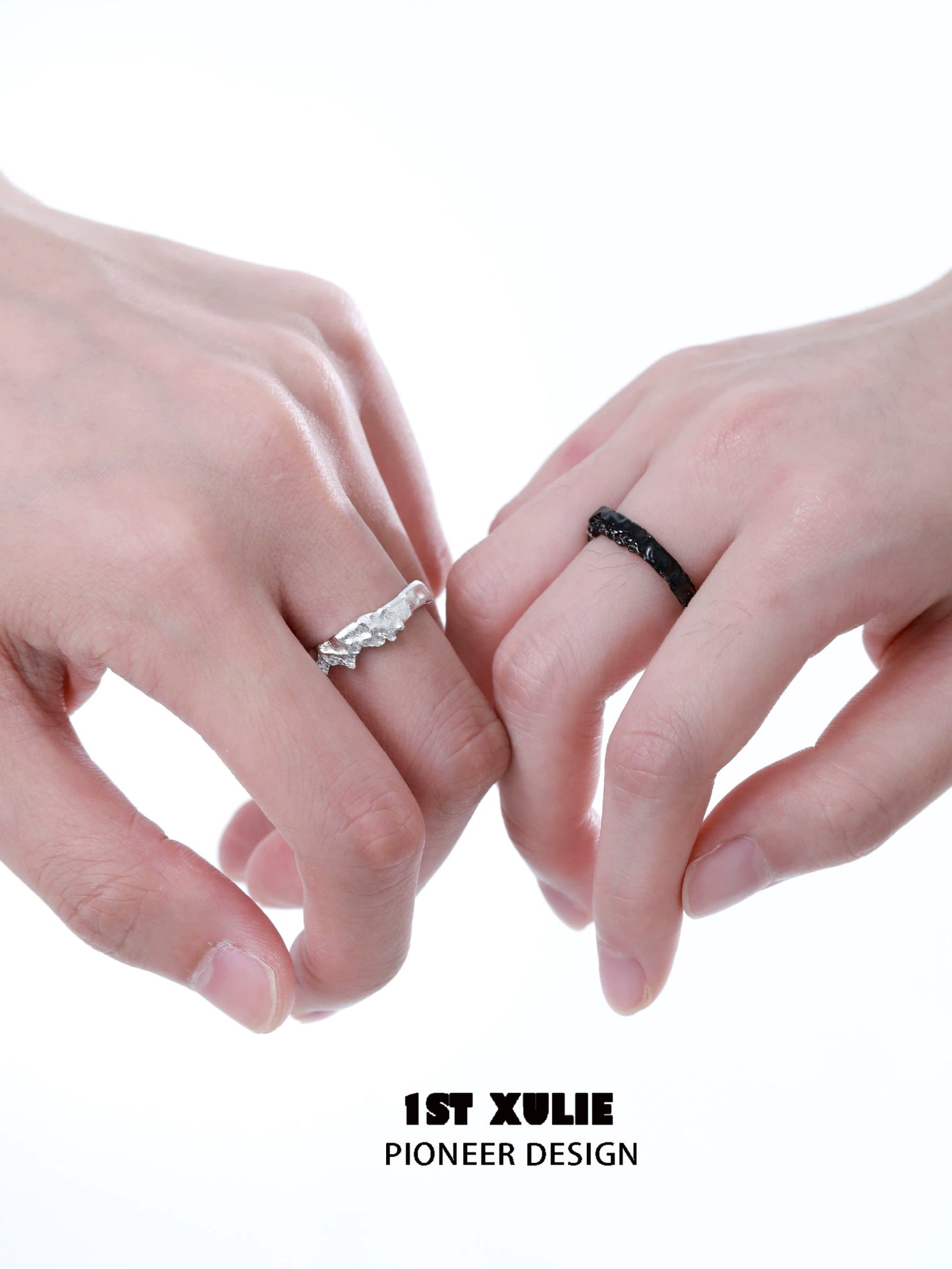 Y2K Day & Night Couple Silver Ring