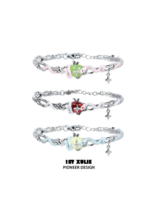 Cute Hungry Snake Apple Bracelet
