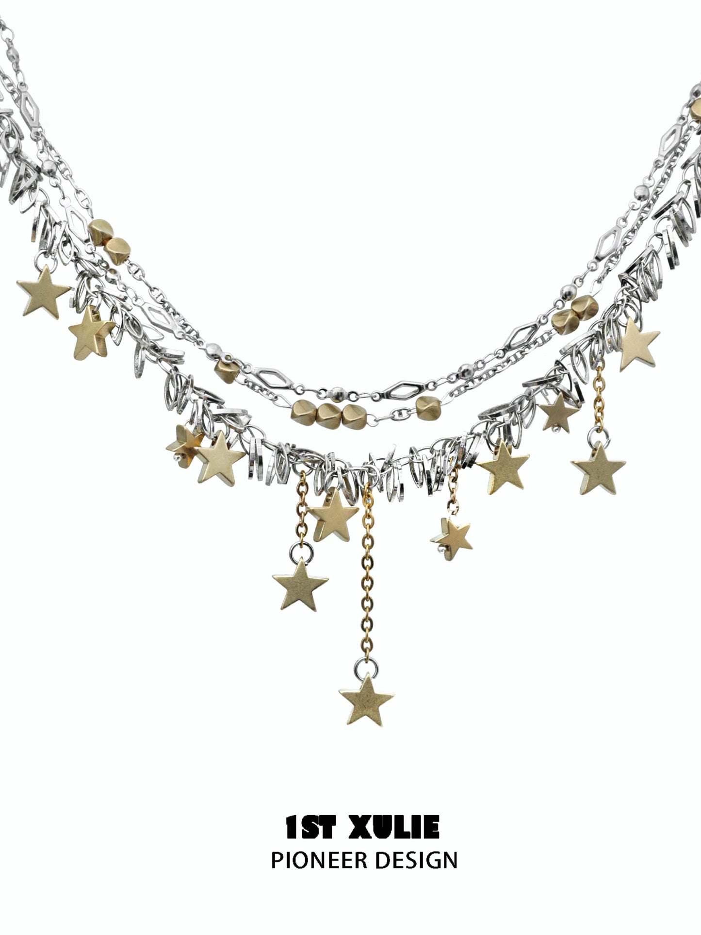 Gold Stellar Tassel Clavicle Chain