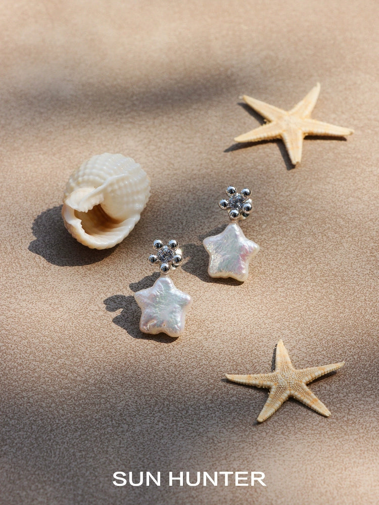 Baroque Pearl Star Earrings