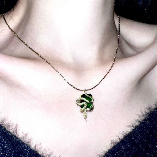 "Slytherin House" Emerald Necklace
