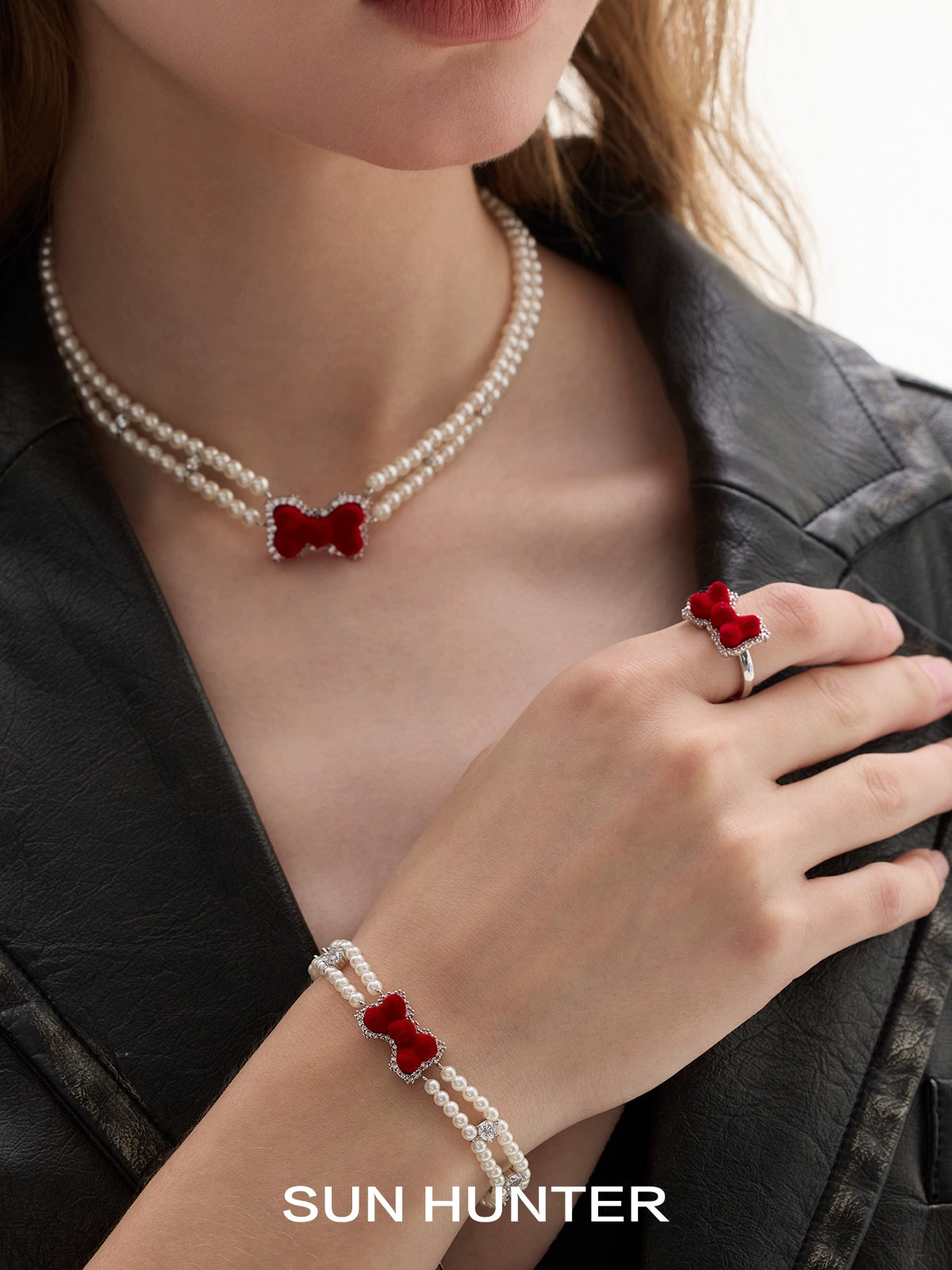 Velvet Butterfly Heart Ring