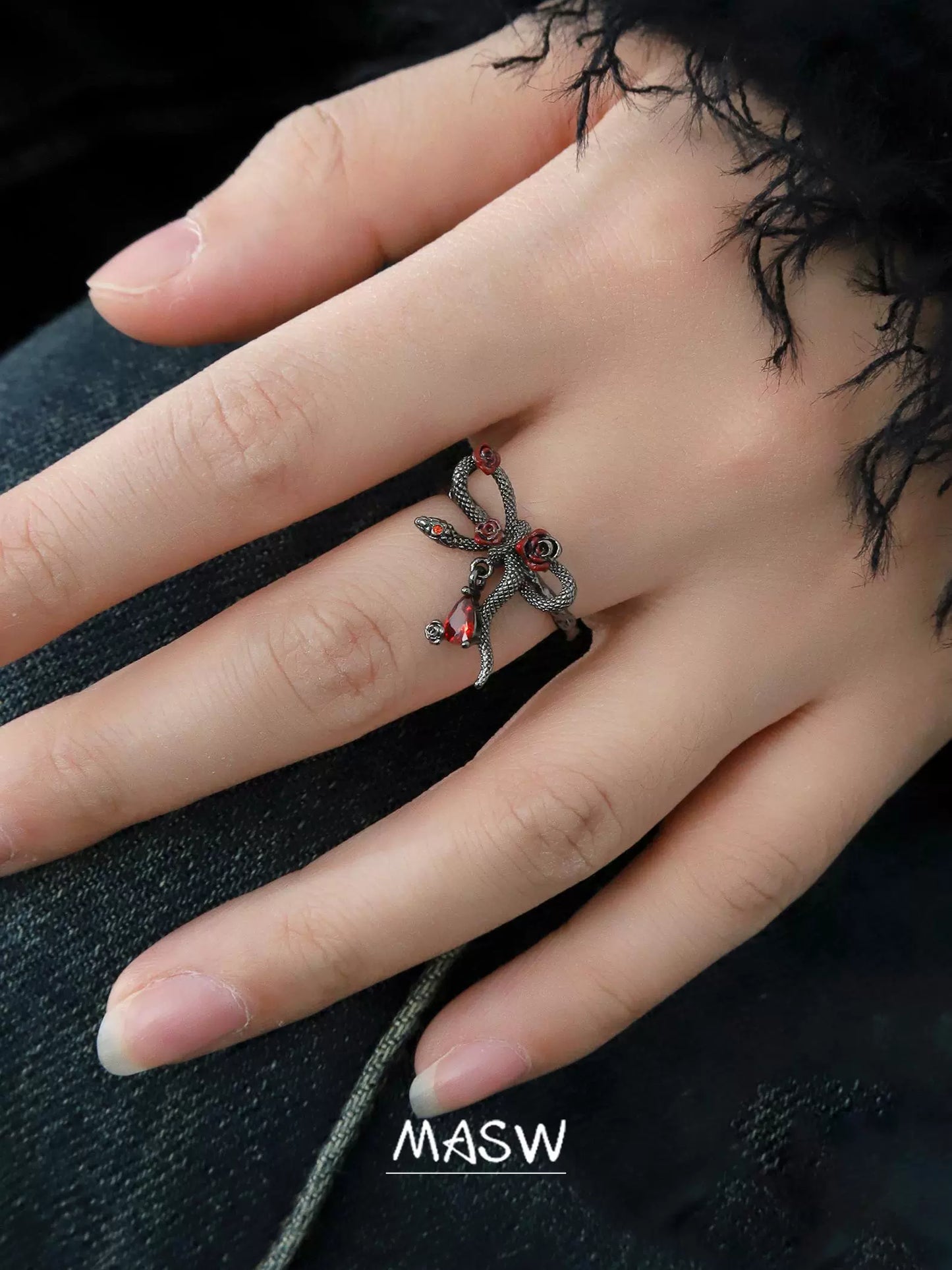 Rose & Snake Dance Ring