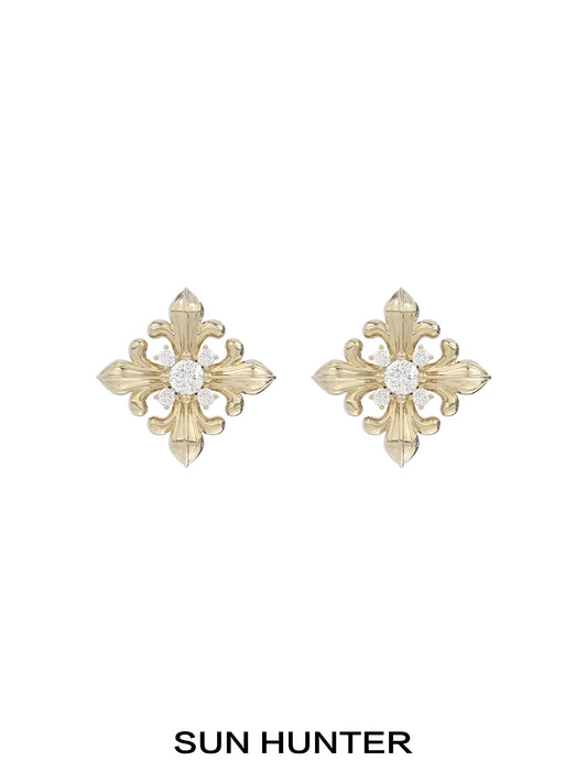 Iris Square Stud Earrings
