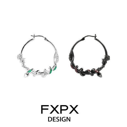 Y2K Midnight Ouroboros Earrings