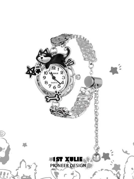 Y2K Happy Puppy Industrial Watch Bracelet