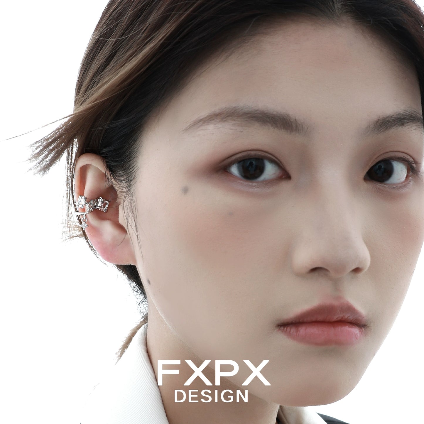Shattered Prism Zircon Ear Clip