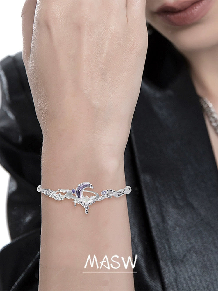 Purple Planet Moon Bracelet