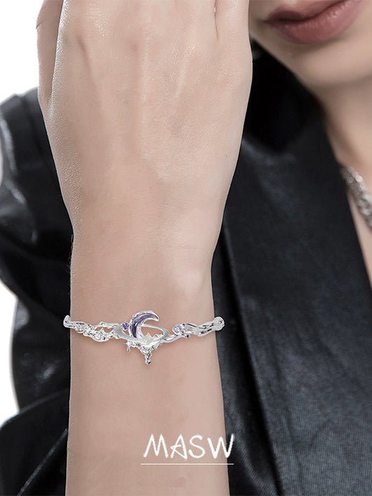 Purple Planet Moon Bracelet