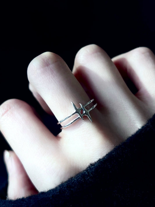 "Galactic Gemini" Starburst Ring