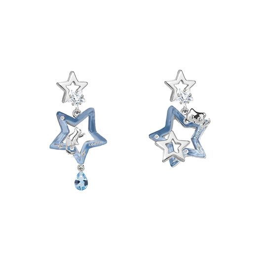 Star Cat Asymmetric Earrings