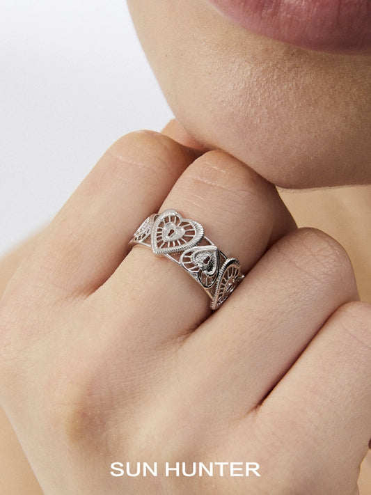 Heart Lock Retro Ring