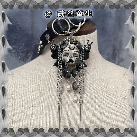 Choker - Original Necklace Butterfly Doll Handmade Niche Gothic Diablo Heavy Metal Punk Collar Choker