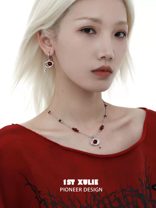 Y2K Rebel Mars Beaded Necklace