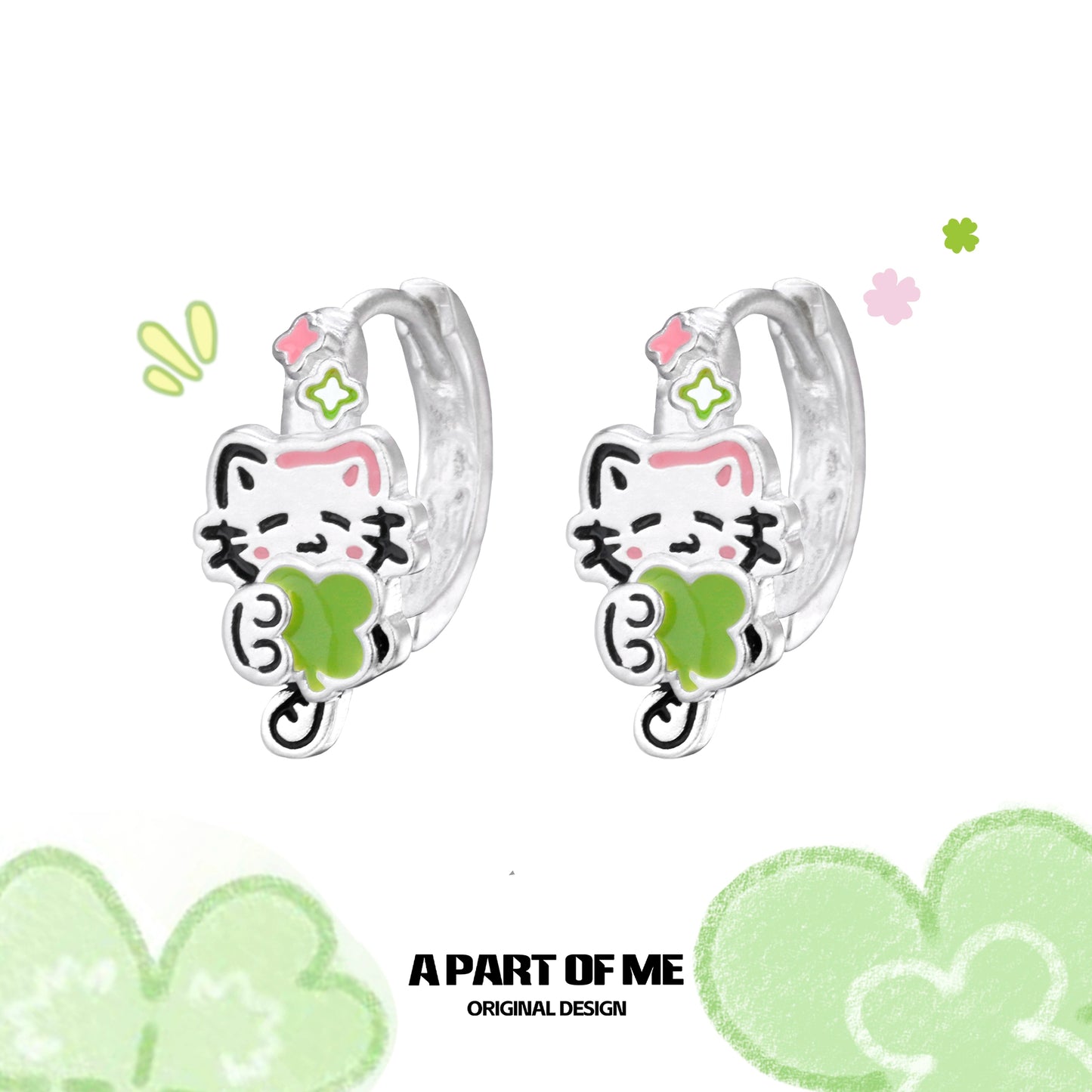 Lucky Clover Pet Hug Earrings